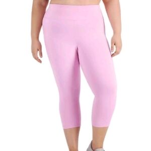 NWT Ideology Capri leggings Sz 3X Pink w side pockets